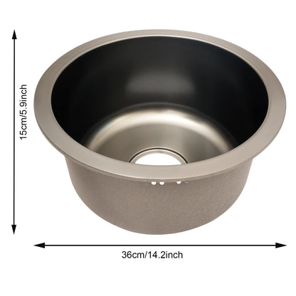 Grey Round Sink Kitchen Renovation Sink Round Single Sink Small Basin Round Basin for Bathroom