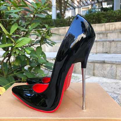 Customize 16cm Extreme Metal High Heels Stilettos Sexy Women Solid Black Red inside Pumps Party Unisex Man Shoes Crossdresser