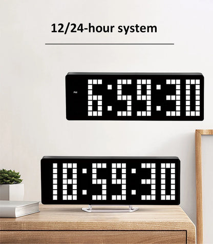 13 Zoll Pixel Digital Wanduhr Timer Positiv/Countdown/Stoppuhr Tischuhr mit Fernbedienung 12/24 Stunden LED Elektronische Uhren