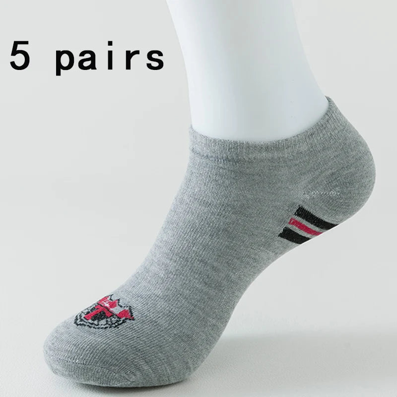 5 Pairs of Women's/men's Boat Socks Invisible Low Cut Anti Slip Summer No Show Ankle Socks Solid Color Casual Breathable