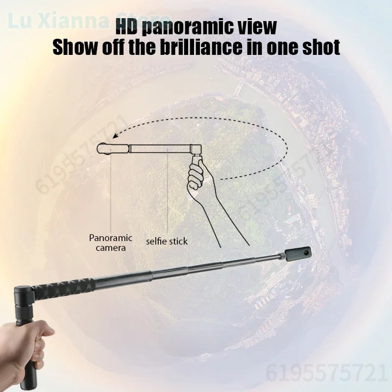 1.2m Ultra-Long Carbon Fiber Invisible Selfie Stick For Insta360 X3/X2/for DJI Action 3/GoPro Camera Invisible Selfie Stick.