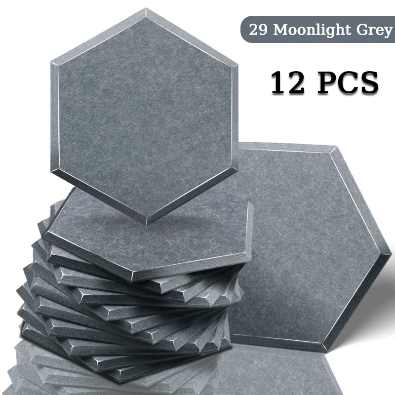TOUO Acoustic Panel Sound Proof Decorative Wall Panels 12 PCS Acoustic Insulator High Density Noise Absorbing Isolator