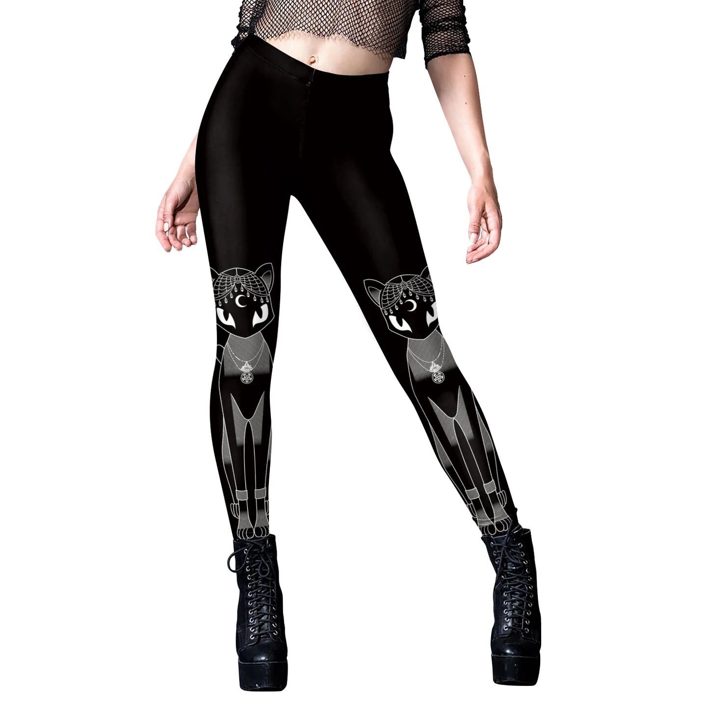 [You're My Secret] Sexy Women's Black Ouija Punk Rock Gothic Leggings For Women Push Up Fitness Legging Stretch Printed Leggins