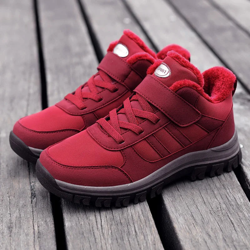 Ladies Snow Boots Warm Winter New Plush Thick Sole Casual Non-slip Comfort Shock-absorbing Unisex Outdoor Flat Walking Shoes.