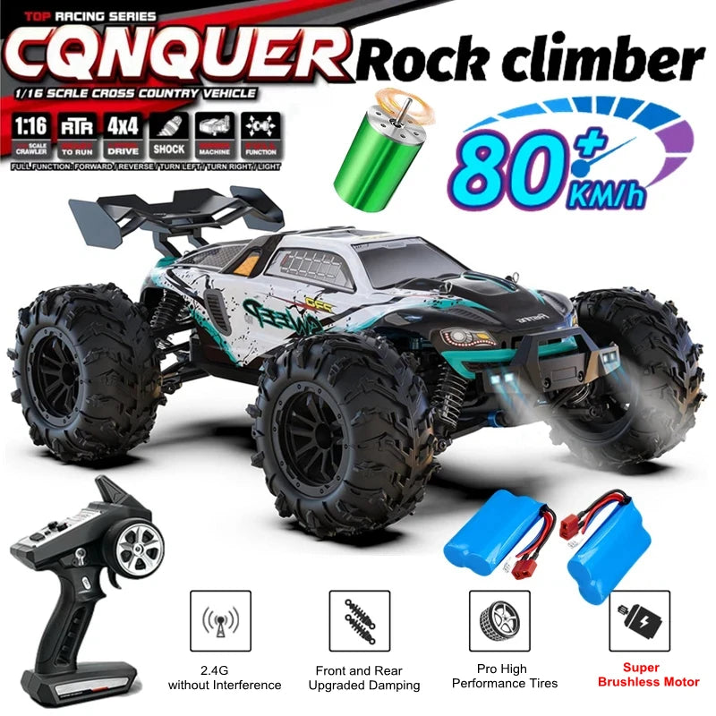 4WD Remote Control Car Off Road 4x4 RC High Speed Buggy Truck Super Brushless 50 or 80KM/H Fast Drift Racing Toy Kids Adults.