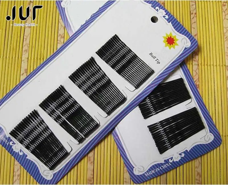1 Pack 60pcs Popularity Simple Hairpins Black Alloy Hair Clip Bobby Pin Hair Accessories Headwear Ball Tip Bob Pins.