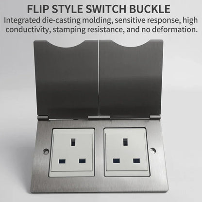 Wandmontage 1 Gang 2 Gang 8 mm Edelstahl-Panel-Buchse 13 A Schalter Computersteckdose Telefonsteckdose Thai US UK EU Frankreich.