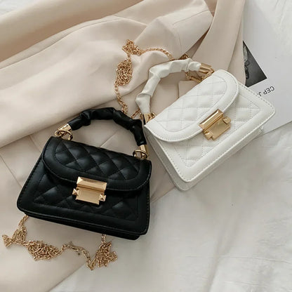 Women PU Leather Shoulder Bags Small Messenger Designer Female 2024 New Fashion Chain Rhomboid Crossbody Bag Ladies Mini Handbag.