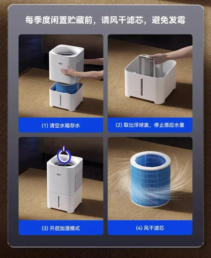 220V airx Humidifier No Mist Quiet Bedroom Cool Mist Evaporative for Baby Nursery Home Office Winter H8 BE