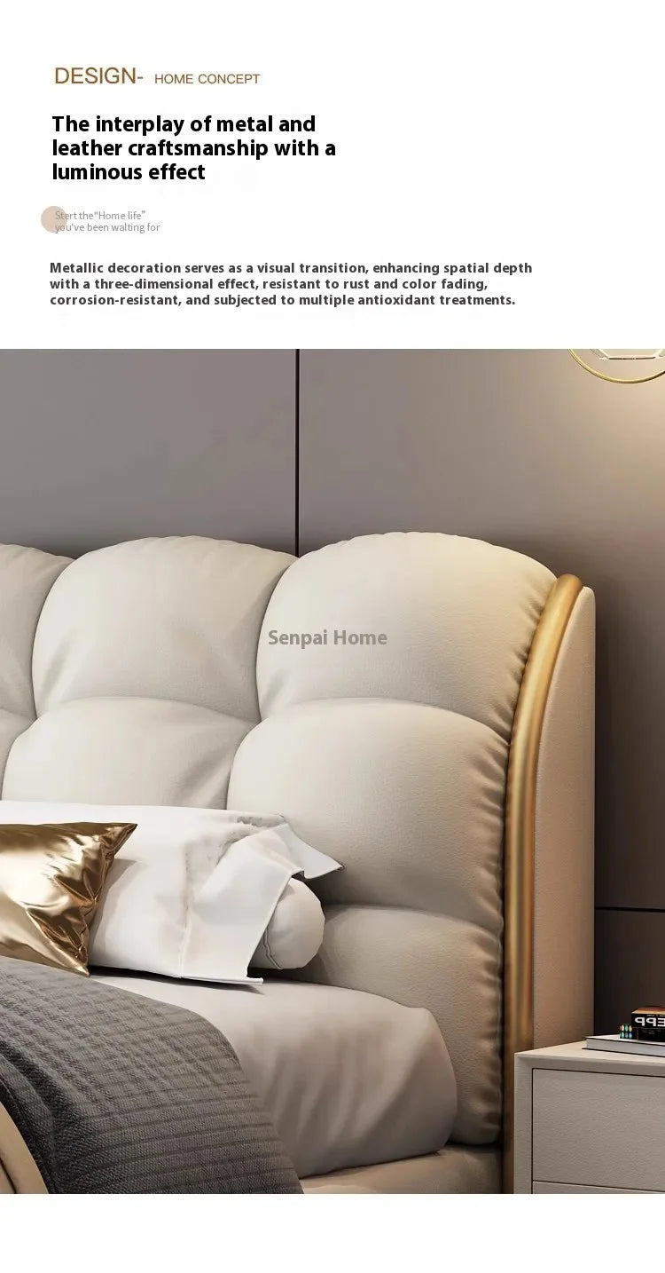 Ästhetisches, luxuriöses, einzigartiges Bett, Queen-Size-Bett, elastisches Schlafzimmer, Doppelbett, Schlafen, 180 x 200 cm, Camas De Matrimonio Dormitorio, Heimdekoration