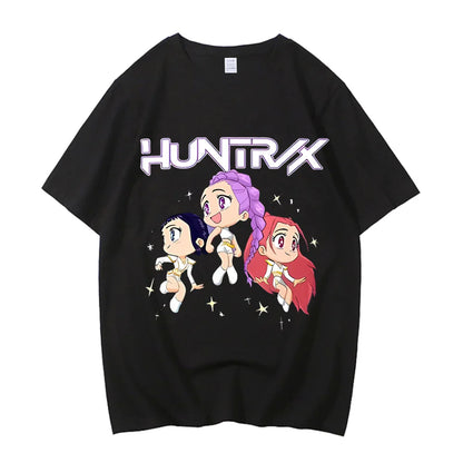 2025 Hot Cartoon KPop Demon Hunters Tiger T-shirt Harajuku O-neck Casual Shirt High Quality Cotton T Shirt Y2k Streetwear.