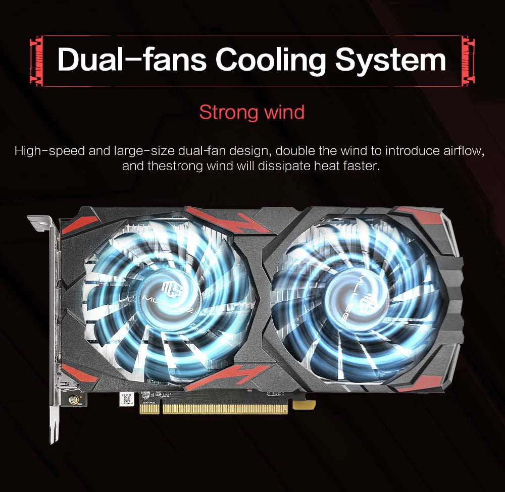 MLLSE AMD RX 580 8GB 2048SP Gaming Graphics Card GDDR5 256Bit PCI-E 3.0 ×16 8Pin Radeon GPU Rx 580 Video Card Placa De Video.