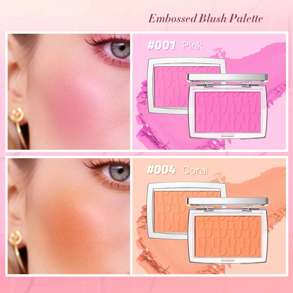 Face Blusher Matte Natural Cheek Tint Brighten Face Pink Red Face Contouring Cosmetics Blush Powder Soft Female Makeup.