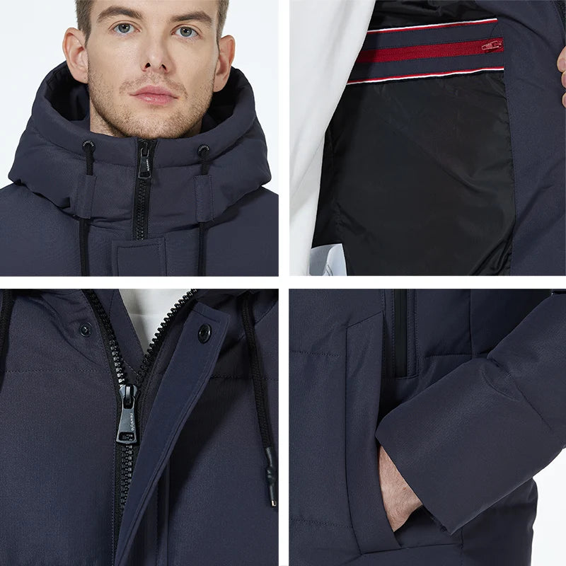 ICEbear 2023 winter jackets for men casual cotton coat mid-length Puffer parkas MWD3061D.