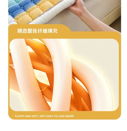 Winter Soft Thick Flannel Mattress Toppers Dormitory Single Double Bedspread Warm Bed Sheets Mattress Cover Fold Tatami Thin Mat.