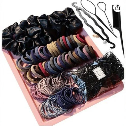 Fresh Simple Women's Hair Ties And Hair Accessories Set High Elasticity Cute Geometric Design Resin Hair Bands for African Eu....