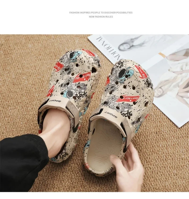 Plus Size 46 47 Men's Summer Clogs Sandals Eva Slippers Men Fashion New Flat Sandals Men Women Leisure Slides Men Casual Shoes
