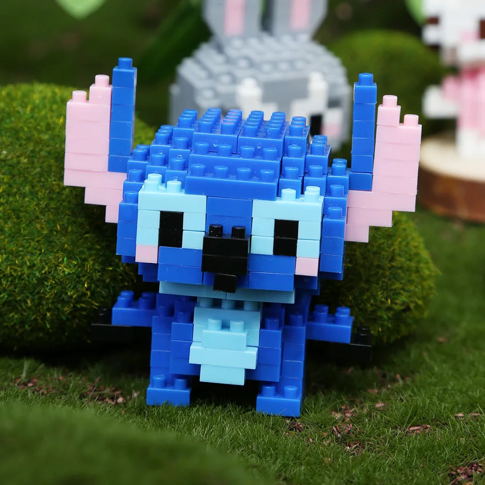 Stitch Disney Princess Elsa LinaBell Building Blocks Mickey Mouse Duck Mini Action Figures Blocks Assemble Toys Brick Kids Gifts.