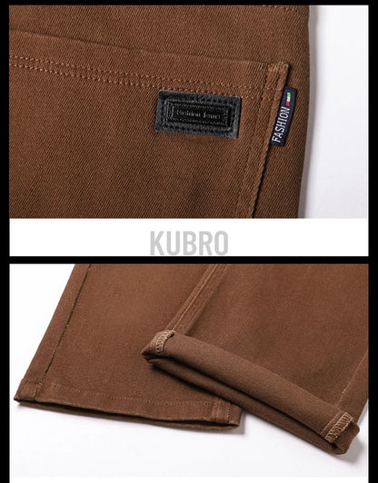 Fashion Loose Straight Business Casual Stretch Denim Pants Male Brand Trousers 3 Colors Plus Size Mens Clothing Slim Jeans 28-44