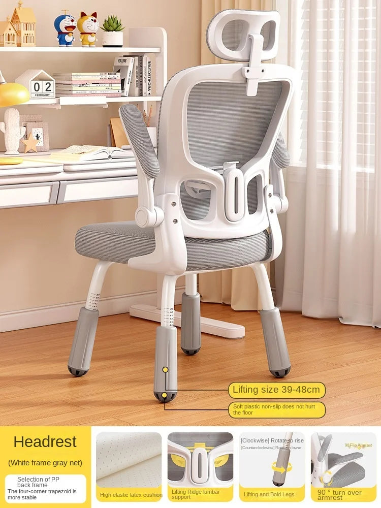 Computerstuhl, Heimsitz, Taille, Studentenschreibtisch, Arbeitsstuhl mit Lift und verstellbarer Rückenlehne