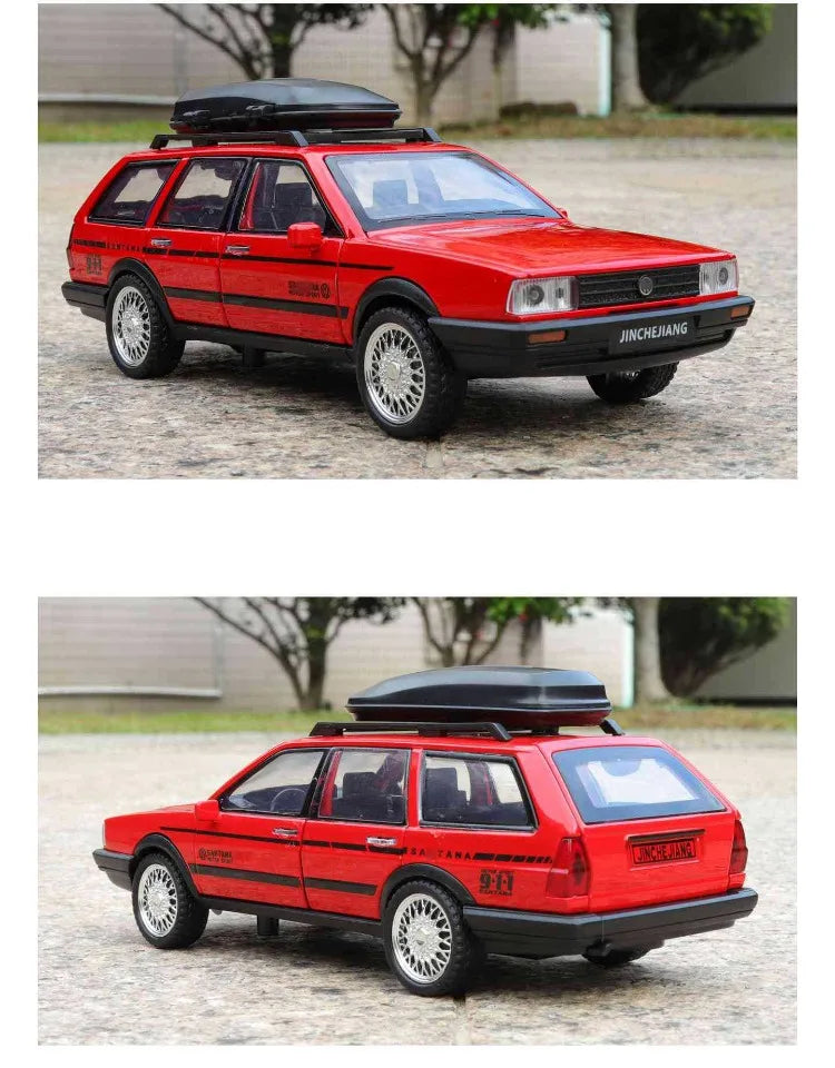 Diecast 1:32 VW SANTANA Wagon Alloy Car Model with Sound Light Children Boy Birthday Gift Toy Vehicles Miniature Voiture.