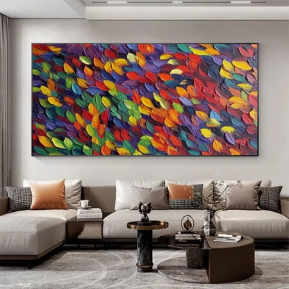 Thick Knife Oil Painting Abstract Hand Drawn Art Oil Painting Canvas Poster  Wall Art Decorative Pictures for Living Room Decor.