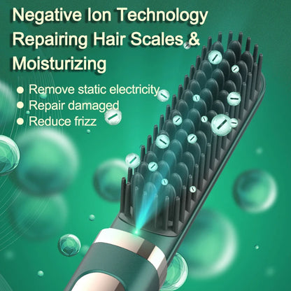 Electric Hair Straightening Brush Fast Heating Hot Comb Brush Negative Ion Hair Straightening Comb.