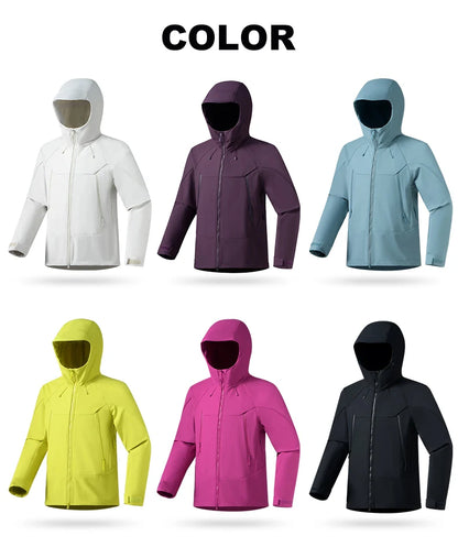 JNLN Men Women Waterproof Soft Shell Jacket Windproof Warm Fleece Rain Coat Unisex Hiking Climbing Trekking Outdoor Windbreaker