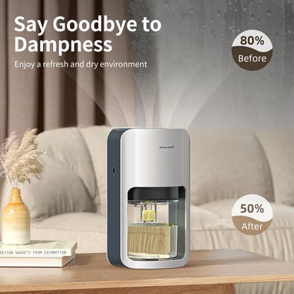 1200ml Dehumidifier with Automatic Defrosting 7 RGB Colorful Lights,42oz Ultra Quiet 480Sqft  Bedroom Wardrobe Closet Trailer.