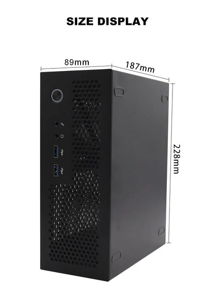 HTPC Computer Case Mini ITX Gaming PC Chassis Desktop Chassis USB3.0 Computer Case Home Computer Case Black and Silver.