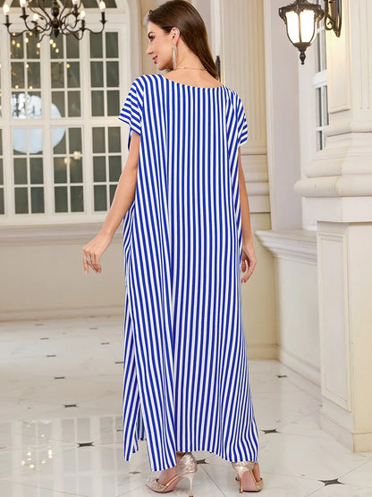 Frauen bestickte lange Kaftane Plus Size Kaftan Kleider Strand Badeanzug Cover Up Moomoo Kleid marokkanische Robe