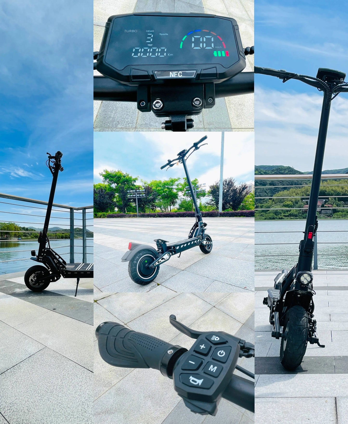 DriveTron DT10 Foldable Adult Electric Scooter, E-Scooter, 50km/h Electric Kick Scooter, 1000W Skateboards, 48V 15.6Ah Kickboard