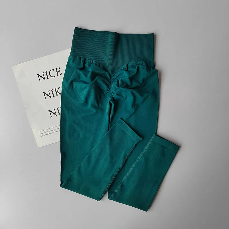 High Waist Belly-tightening Peach Buttocks Fitness Pants Unrestrained Cycling Pilates Skin-friendly High-elastic Yoga Leggings.