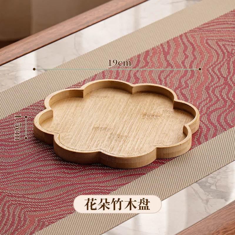 1pcs Wooden Compartment Tray for Boiling Tea  Snack Plate Home Living Room Nut Candy Fruit Serving Dish Solid Wood.