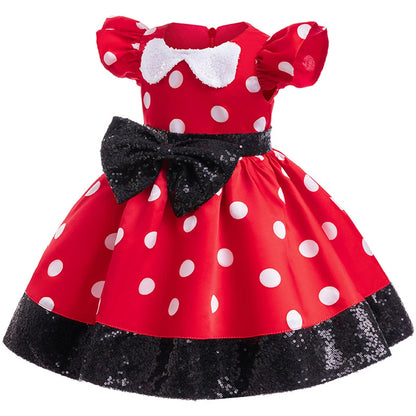 Disney Mickey Minnie Maus Polka Dot Cosplay Baby Mädchen Jungen Kostüm Kinder Maskerade Kleidung Kinder Halloween Karneval Kleid