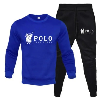 Men's autumn and winter sets of round-neck sweatshirts and jogging pants, autumn and winter fashion, outdoor fitness and casual.