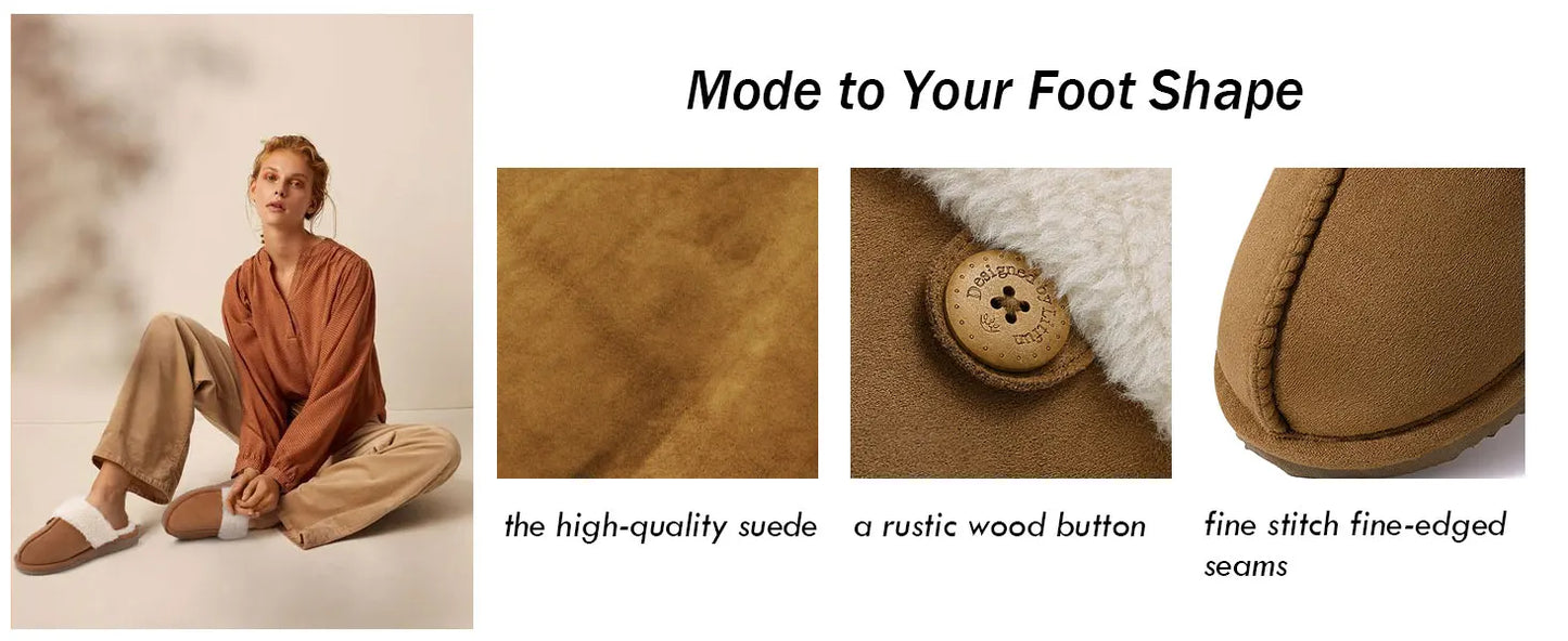 Kidmi Winter Men Plush Slippers Suede Fuzzy Soft Fluffy Collar Lining Men Slippers Indoor Warm Furry Fur House Flat Men Shoes.