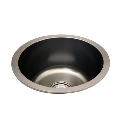 Rundes Einzelwaschbecken aus 201 Edelstahl, 7,09 Zoll, tiefes Nano-Beschichtungsspülbecken, 14,2 x 7,09 Zoll, U-förmiges geruchshemmendes Spülbecken für die Küche