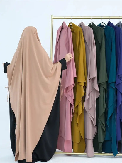 Ramadan Eid Khimar Abaya Dubai Turkey Islam Muslim Maxi Hijab Dress Nida Prayer Clothes For Women Kebaya Robe Femme Musulmane.