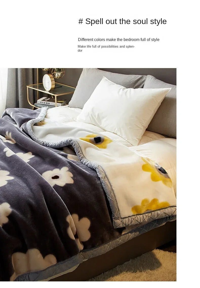 New Raschel plush thickened warm  - et 1PC 150/180/200cm nap air-conditioned room the aircraft  machine washable.