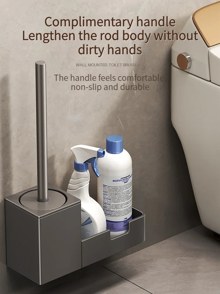 Kein Stanzen Badezimmer-Toilettenregal/Badezimmer-Wandbehang-Toilettenregal/Toilettenbürstenaufbewahrung