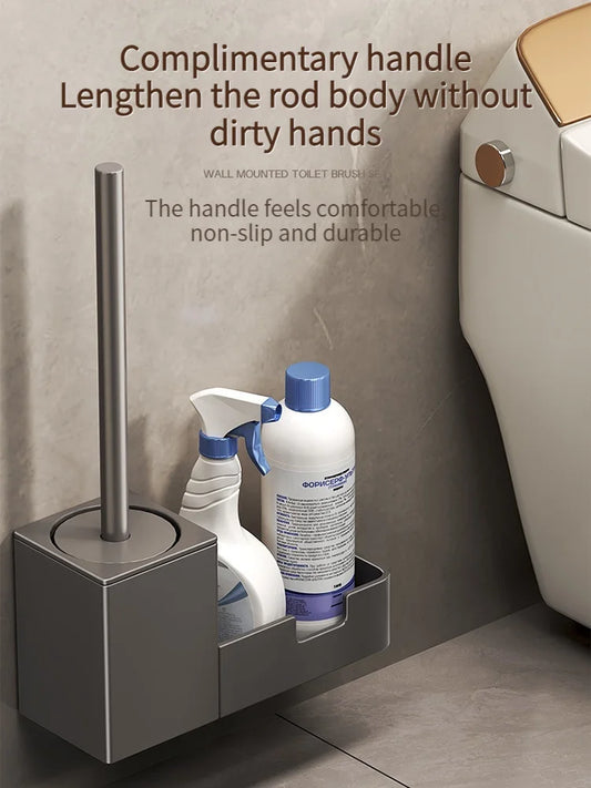 Kein Stanzen Badezimmer-Toilettenregal/Badezimmer-Wandbehang-Toilettenregal/Toilettenbürstenaufbewahrung