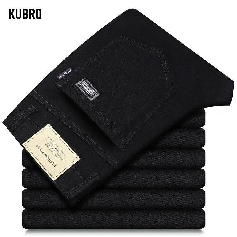 Fashion Loose Straight Business Casual Stretch Denim Pants Male Brand Trousers 3 Colors Plus Size Mens Clothing Slim Jeans 28-44.