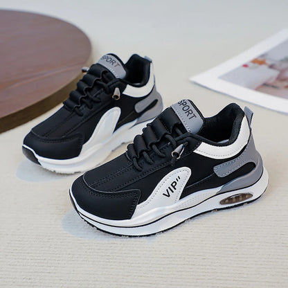 Teenager Kid's Sneakers For Autumn PU Leather Waterproof Children's Sport Shoes Trend Fashion Outdoor Running Shoes For Boys.
