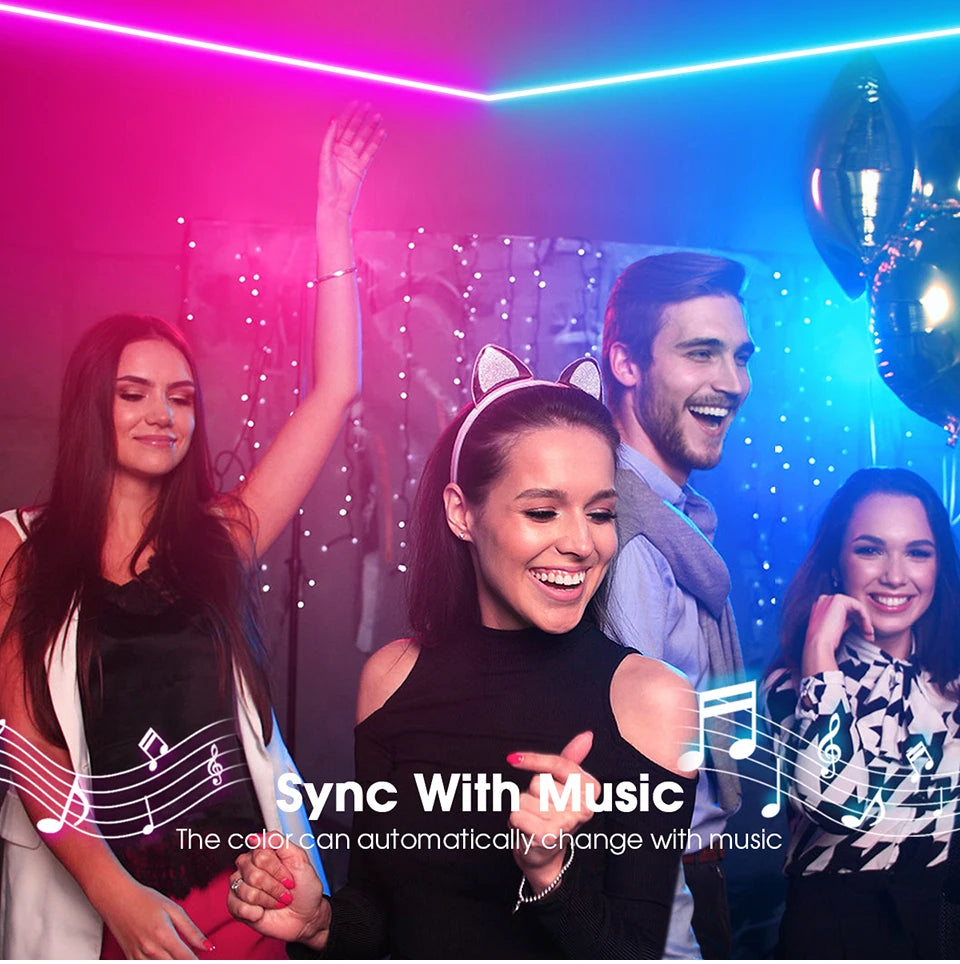 1M 2M 3M 5M RGB Neon LED Strip Light Bluetooth/IR Remote Control 5V Smart USB Silica Gel Tube LED Neon Light Room Decor Lamp.