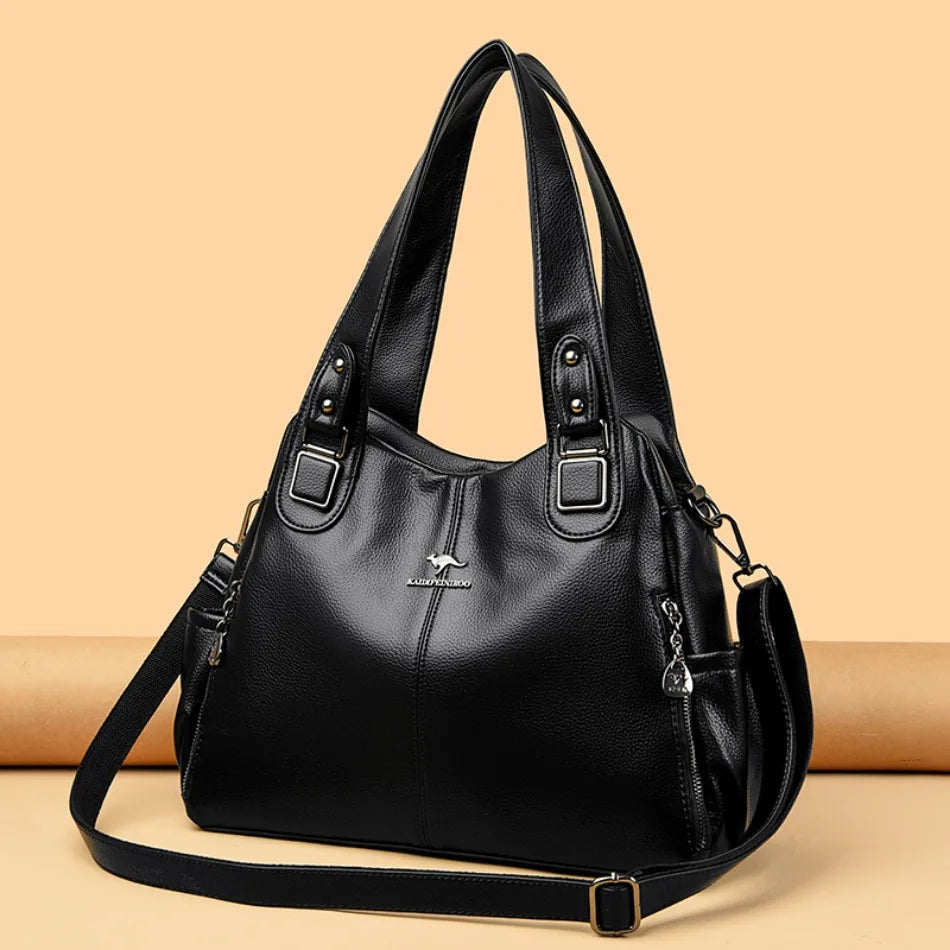 Genuine Soft Leather Handbags for Women Casual Shoulder Tote Bag Luxury Designer Ladies Large Capacity Purse Bags Sac A Main Hot.