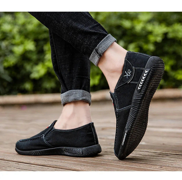 Denim Men's Canvas Shoes Slip on Sneakers Male for Summer 2025 New Outdoor Driving Moccasin Trendy Vintage Loafers Shoes for Men