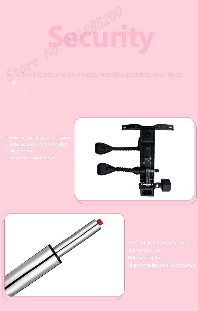 2025er Computerstuhl mit rosa und weißen Buchstaben für Mädchen, Wohnzimmer, Arbeitszimmerstuhl, anhebbarer, drehbarer Gaming-Stuhl, Promotion, Silla Gamer