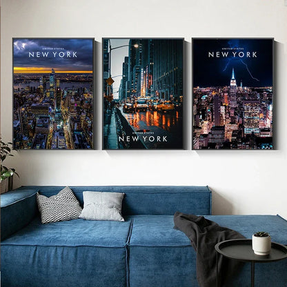 New York City Landscape Poster Travel Canvas Painting Modern Wall Art Modular Print Pictures Aisle Home Living Room Decoration.