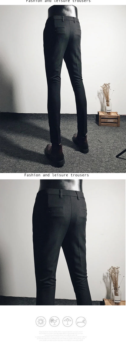 Men Suit Pants Dress Pantalone Hombre Stretch Slim Formal Trousers Calça Masculina Solid Color Casual Pants Fashion Men Clothing